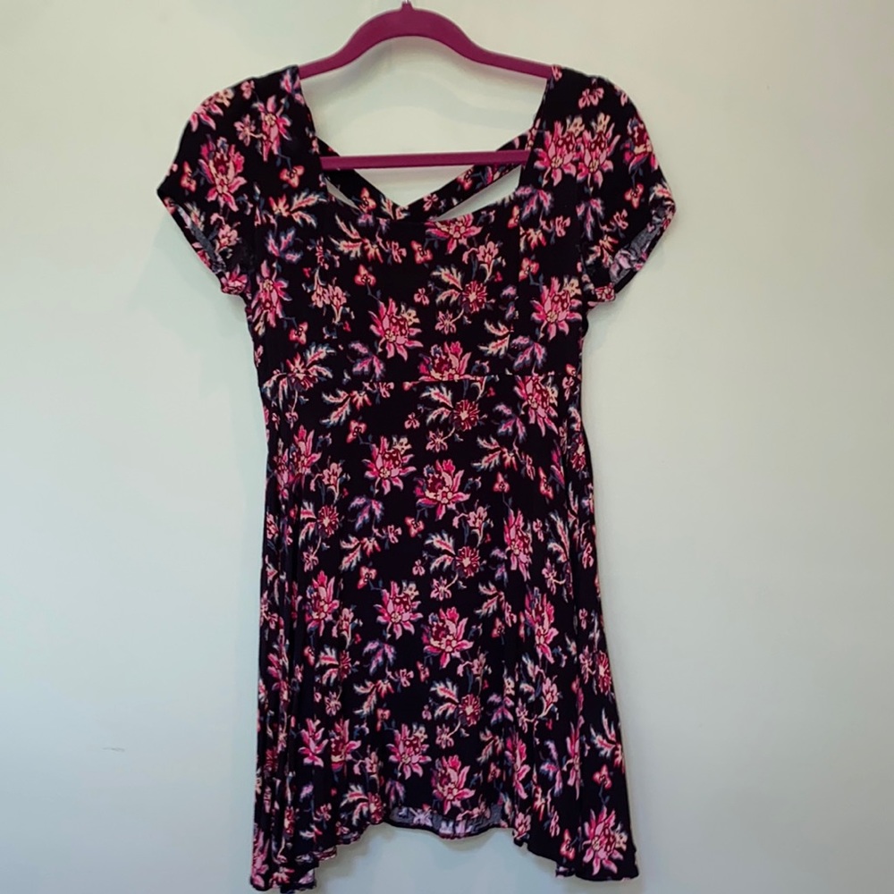 Floral urban outfitters dress with cross back